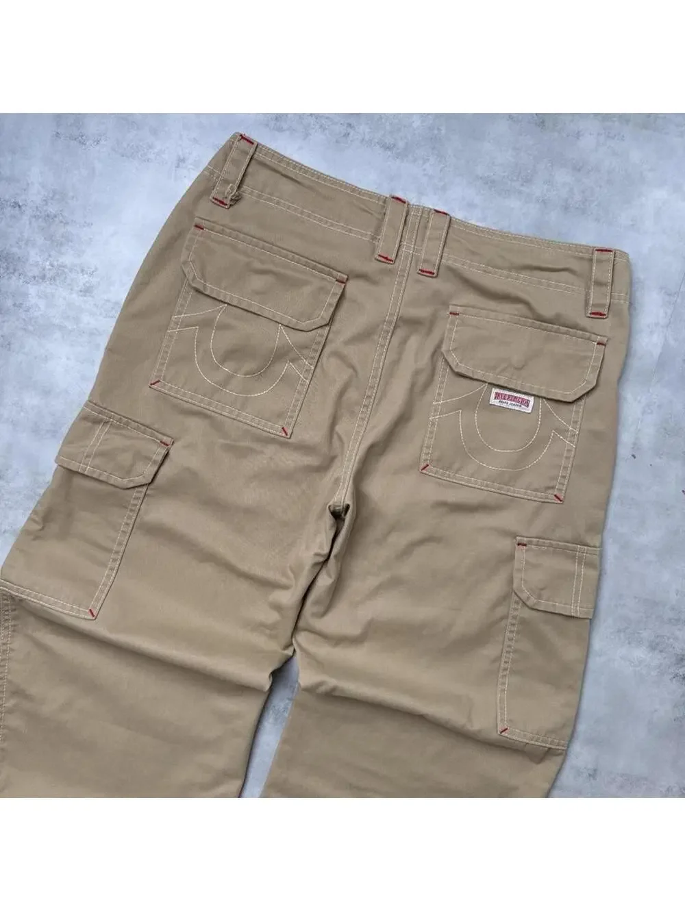 Y2K True Religion 00s cargo beige khaki pants